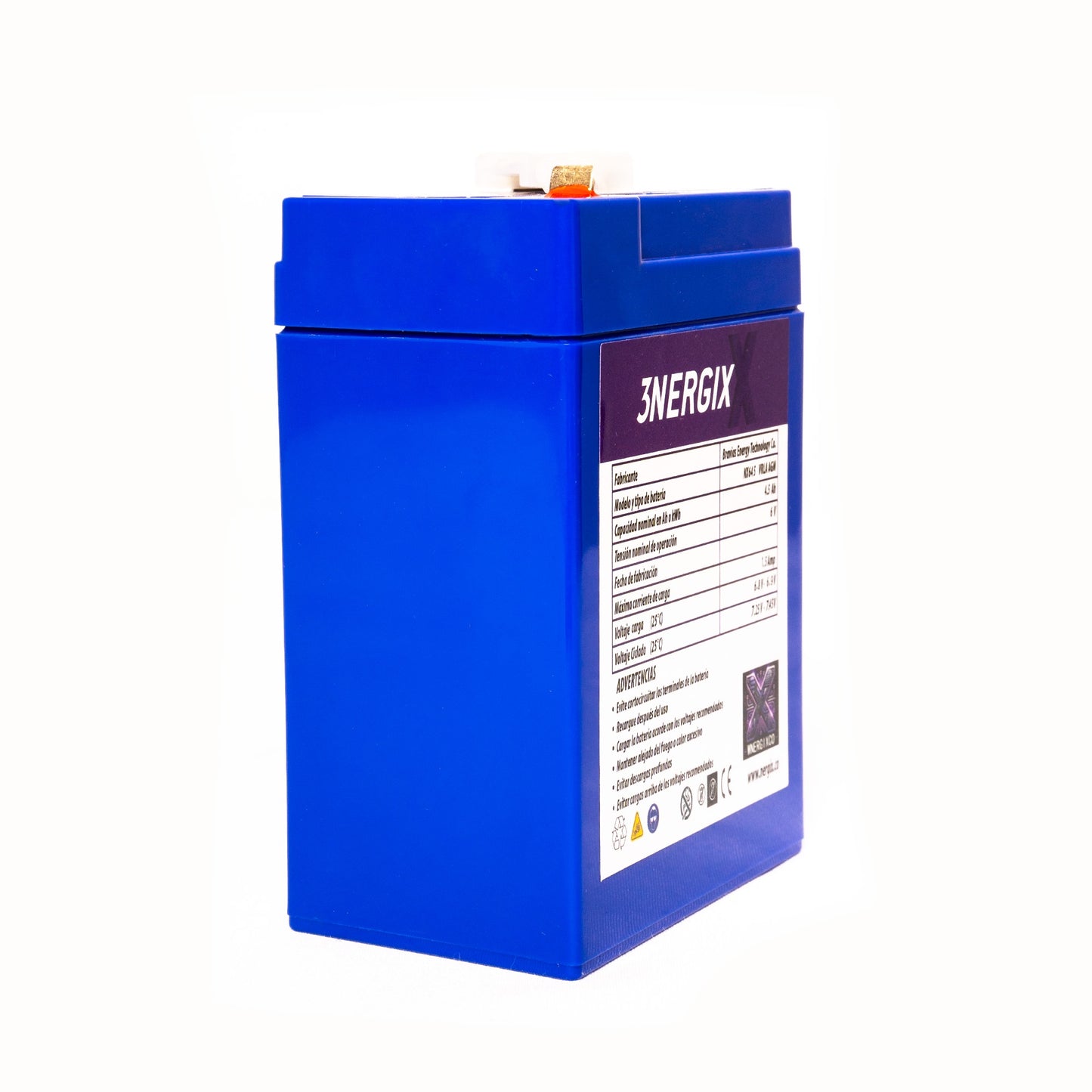 Batería Sellada VRLA AGM Nergix 6V 4.5Ah NX645